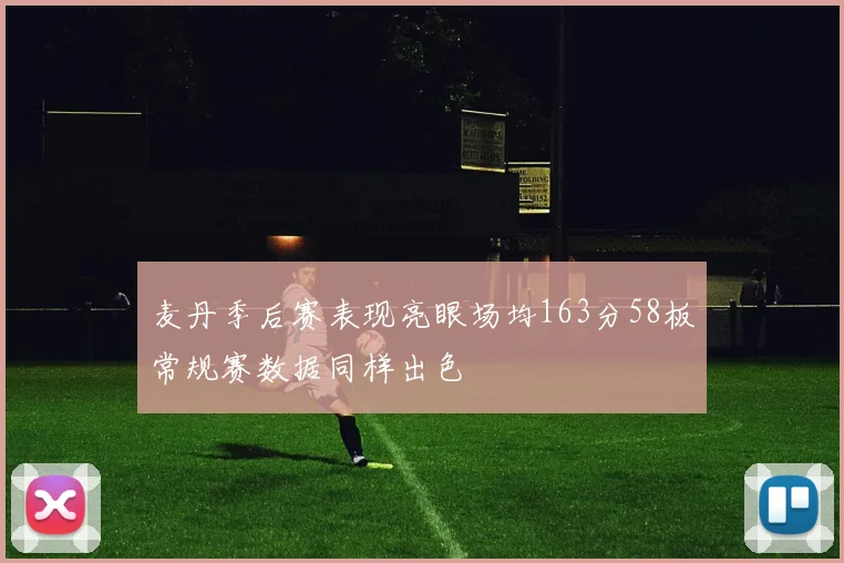 麦丹季后赛表现亮眼场均163分58板常规赛数据同样出色